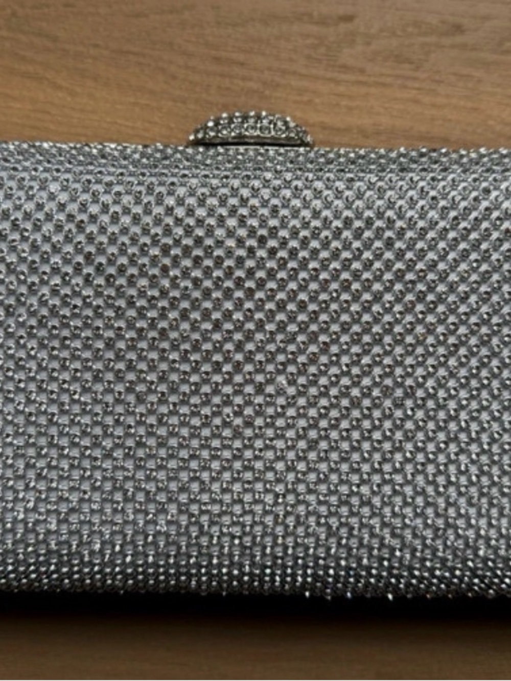 Rhinestone Silver Evening Clutch - Women's Sparkle Wristlet